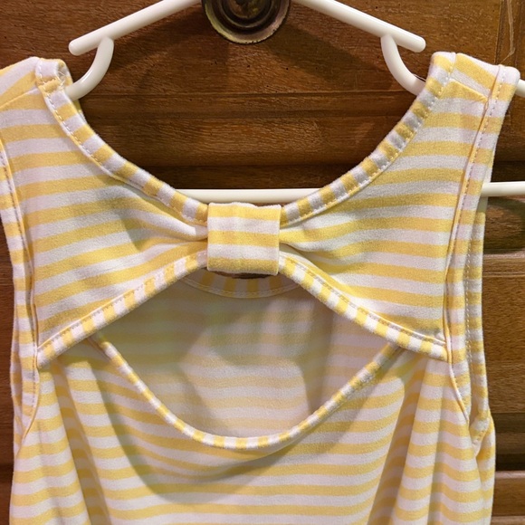 Striped Yellow and White Kids Romper - Picture 6 of 7